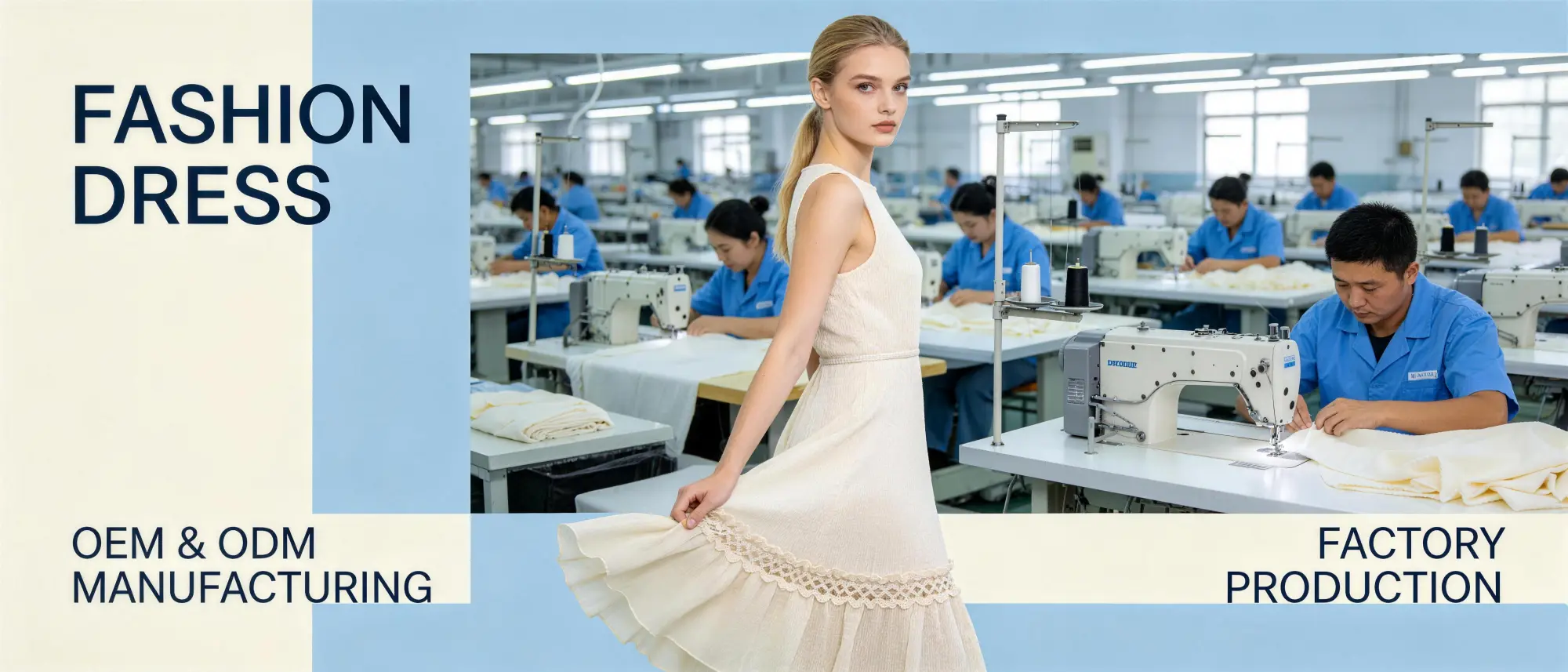 Women’s apparel manufacturing factory and production